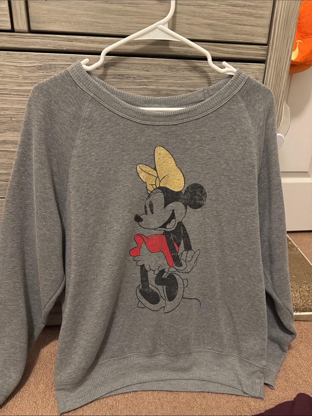 Minnie Mouse Graphic Grey Sweatshirt - Women's Sweater